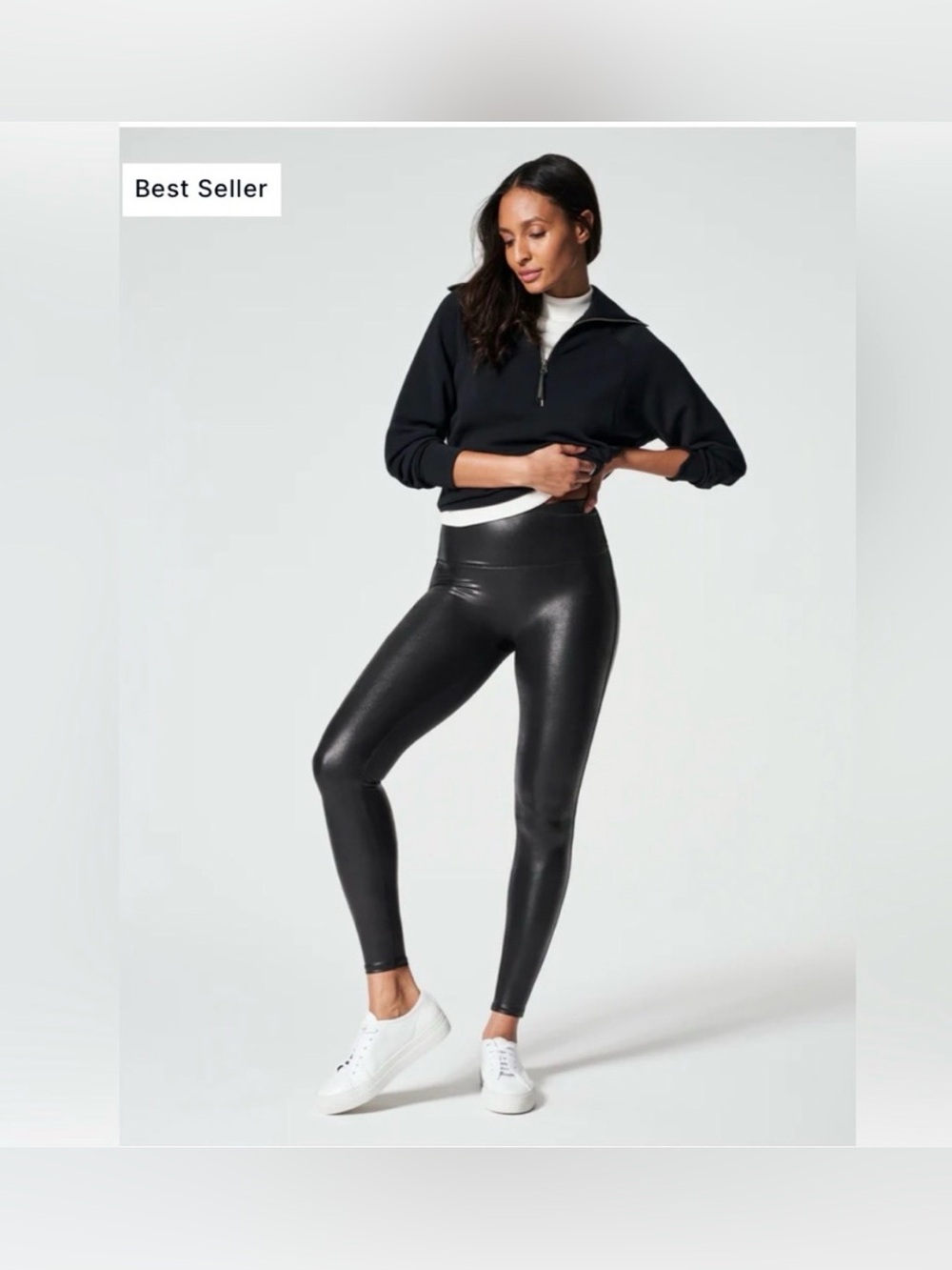 SPANX Faux Leather Leggings in Black